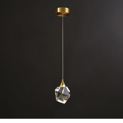 All Copper Light Luxury Crystal Chandelier Modern Minimalist Restauran