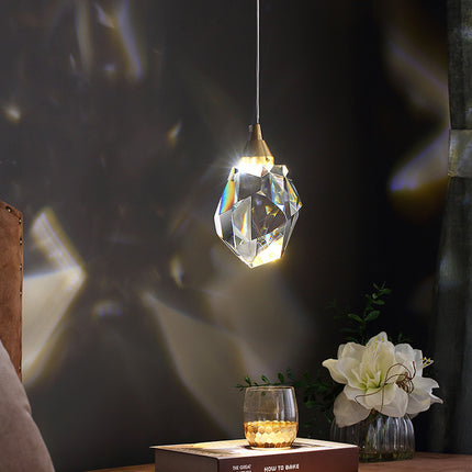 All Copper Light Luxury Crystal Chandelier Modern Minimalist Restauran