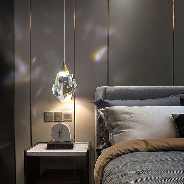All Copper Light Luxury Crystal Chandelier Modern Minimalist Restauran