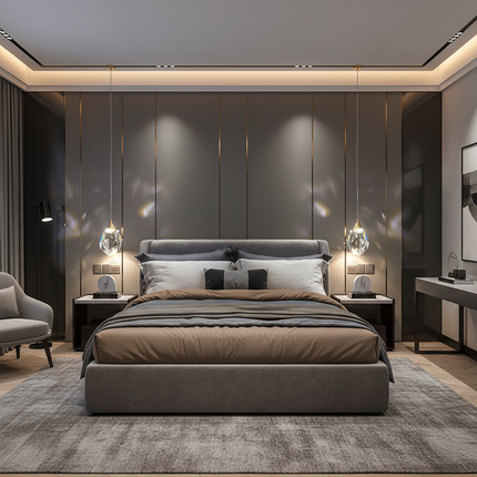 All Copper Light Luxury Crystal Chandelier Modern Minimalist Restauran