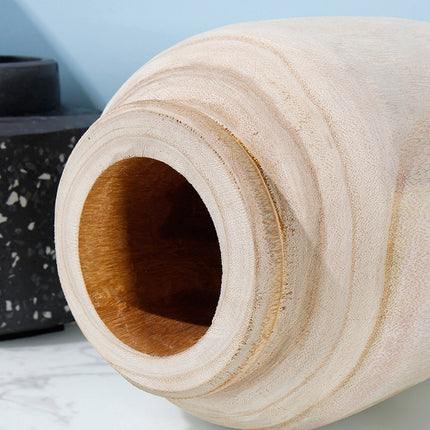 Solid Wood Vase For Living Room Modern Simple Table Decor