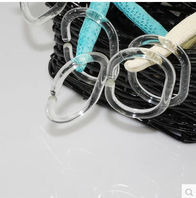 Transparent C-Shaped Shower Curtain Rod Hanging Ring Hook