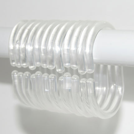 Transparent C-Shaped Shower Curtain Rod Hanging Ring Hook