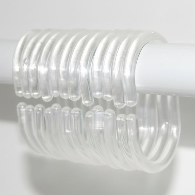 Transparent C-Shaped Shower Curtain Rod Hanging Ring Hook