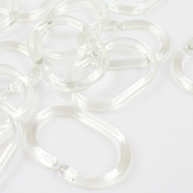 Transparent C-Shaped Shower Curtain Rod Hanging Ring Hook