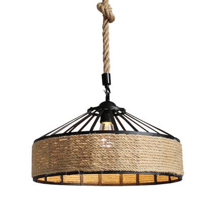 American Country Hemp Rope Restaurant Chandelier Personality Nordic Cl