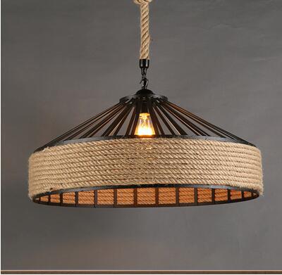 American Country Hemp Rope Restaurant Chandelier Personality Nordic Cl