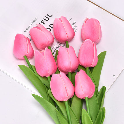 Peekaboo Studio Mini PU Tulip Artificial Flower - Realistic Design, Du