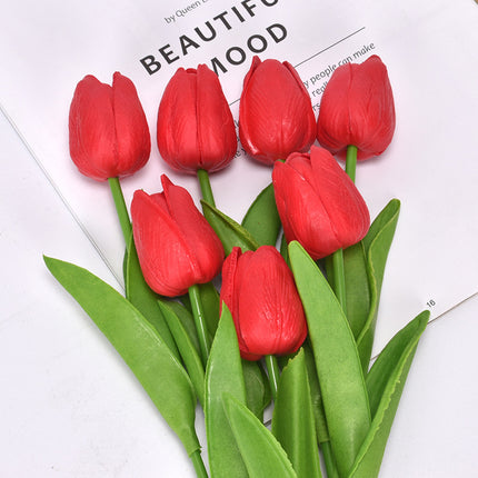 Peekaboo Studio Mini PU Tulip Artificial Flower - Realistic Design, Du