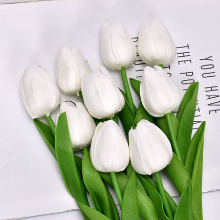Peekaboo Studio Mini PU Tulip Artificial Flower - Realistic Design, Du