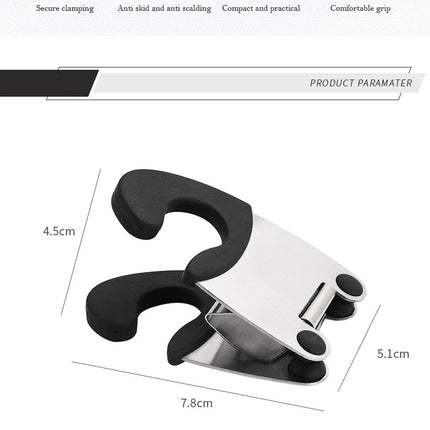 Stainless Steel Pot Side Clamp Bracket Anti Scalding Dish Clamp Dual Purpose