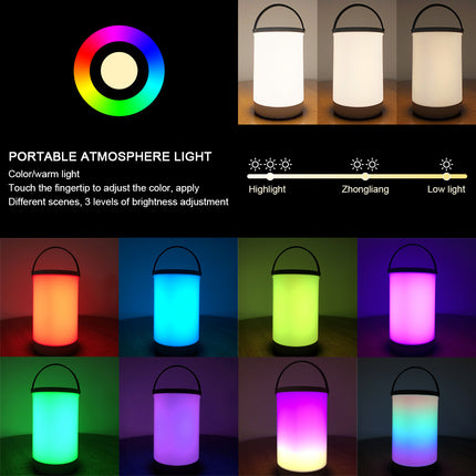 USB Rechargeable Camping Light With Push Button Switch Modern Design Night Light