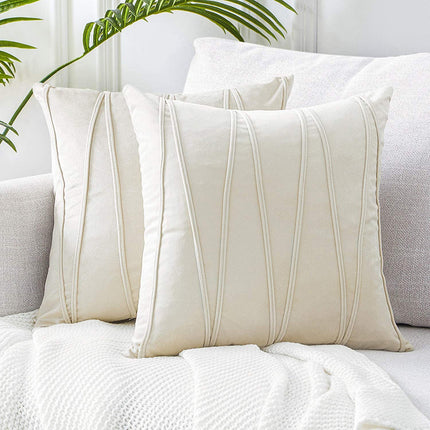 Household Vertical Strip Velvet Cushion Cover