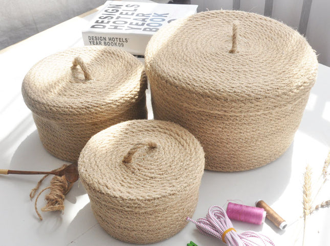 Peekaboo Studio Japanese Linen Storage Basket - Stylish & Versatile