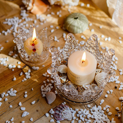 Crystal Crown Glass Candle Holder For Home Decor Gift