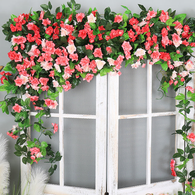 Peekaboo Studio Artificial Flower Rattan Ceiling Decor with Green Leav