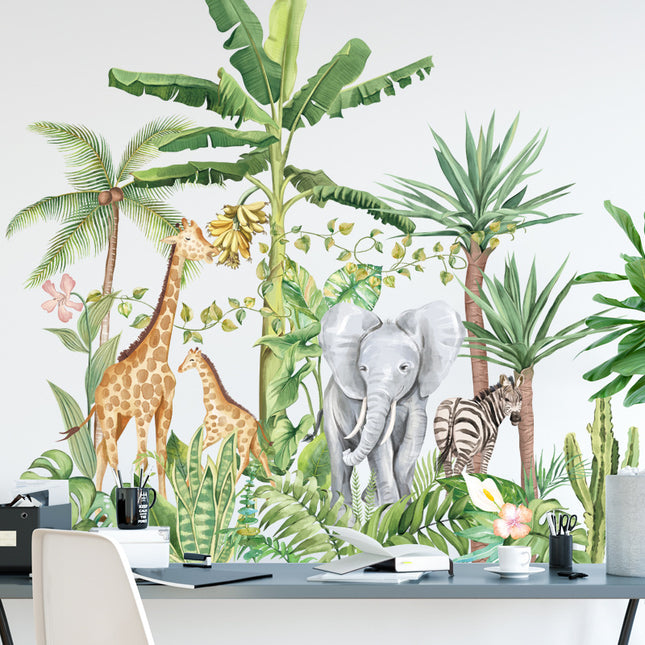 Background Wall Stickers Nordic Plants Sofa Bedroom Corridor Wall Layo