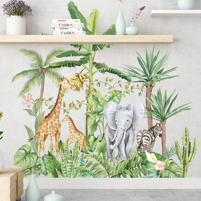Background Wall Stickers Nordic Plants Sofa Bedroom Corridor Wall Layo