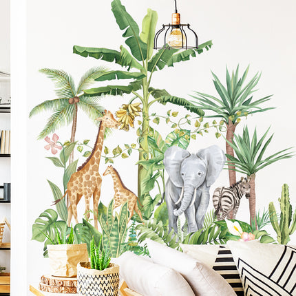 Background Wall Stickers Nordic Plants Sofa Bedroom Corridor Wall Layo