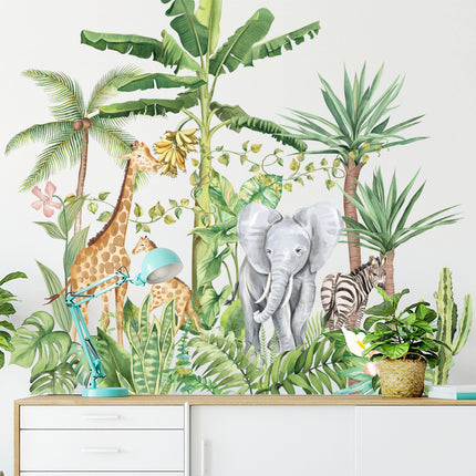 Background Wall Stickers Nordic Plants Sofa Bedroom Corridor Wall Layo
