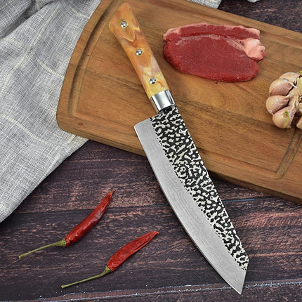 Stainless Steel Chef Knife Marble Handle Diagonal Slicing Knife