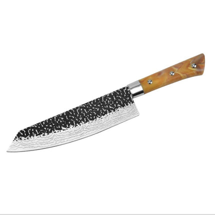 Stainless Steel Chef Knife Marble Handle Diagonal Slicing Knife