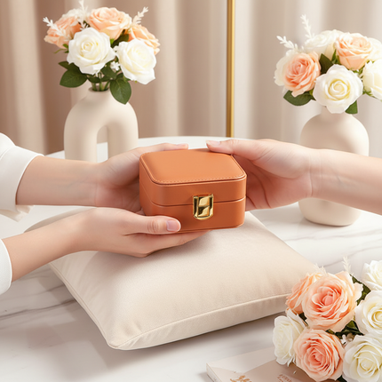 Jewelry Storage Box Pu Leather Ring Box