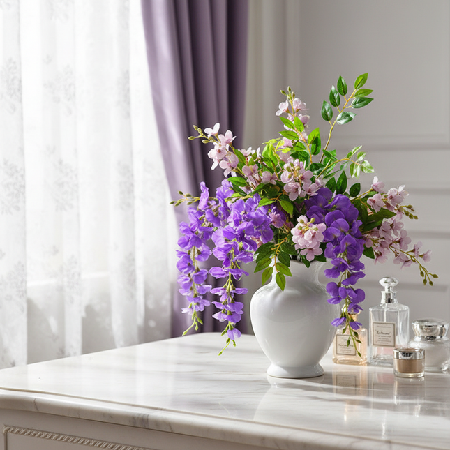 Peekaboo Studio Artificial Wisteria Flower Vine - Durable & Decorative