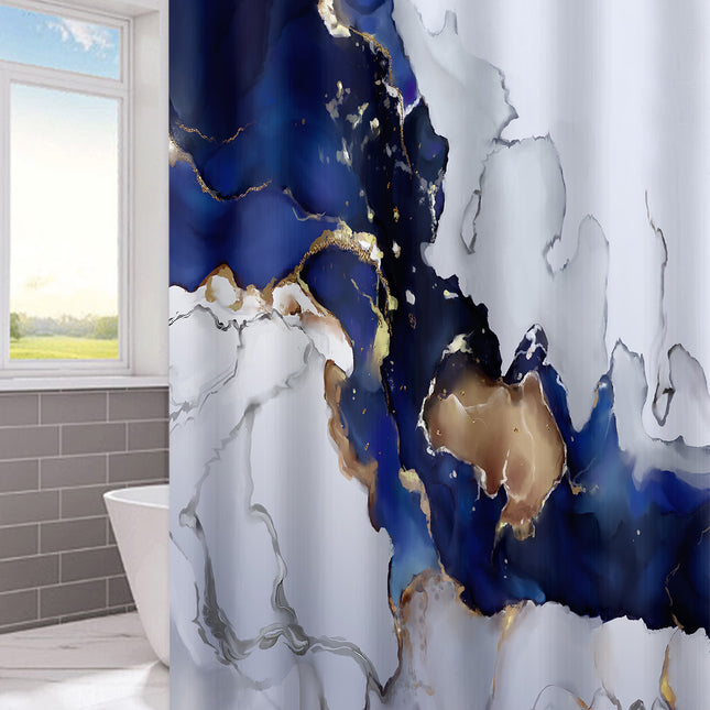 Marble Print Waterproof Polyester Shower Curtain – 4 Sizes