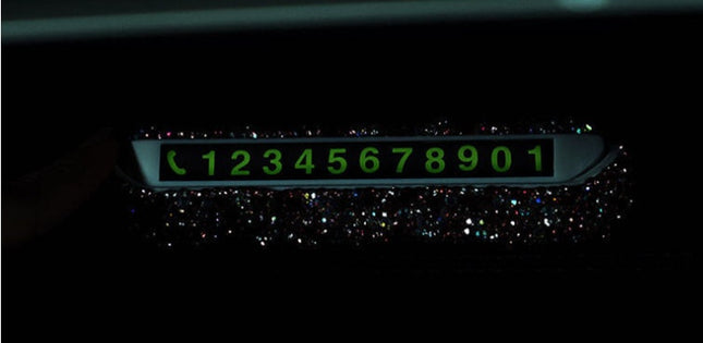 Diamond-Encrusted Temporary Parking Plate Car Emergency Parking Number Plate