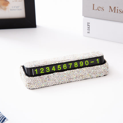 Diamond-Encrusted Temporary Parking Plate Car Emergency Parking Number Plate