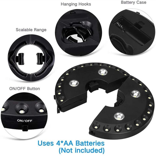 28 LED Umbrella Tent Light Battery Powered Hanging Camping Light