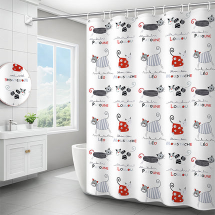 Toilet Cartoon Shower Curtain Cloth Waterproof Covering Anti-Mildew Ba