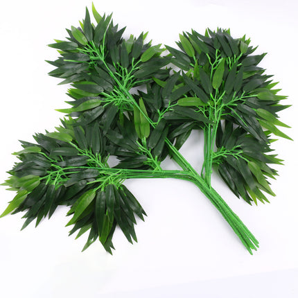 Artificial Bamboo Leaves Fake Bamboo Branches Plastic Small Bamboo Lea