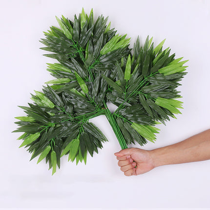 Artificial Bamboo Leaves Fake Bamboo Branches Plastic Small Bamboo Lea