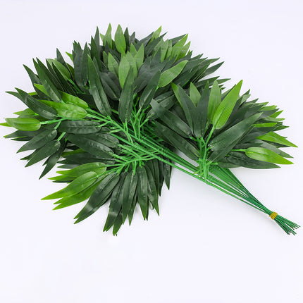 Artificial Bamboo Leaves Fake Bamboo Branches Plastic Small Bamboo Lea