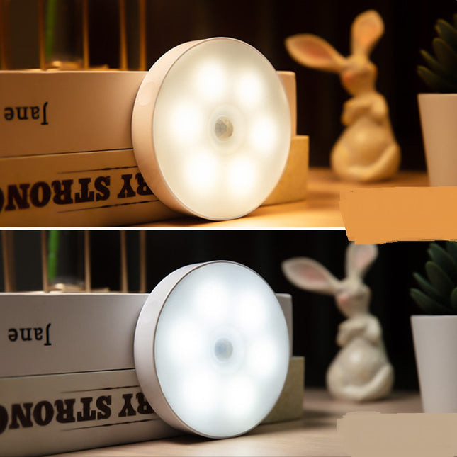 USB Rechargeable Motion Sensor Round LED Puck Light for Kitchen Cabinets