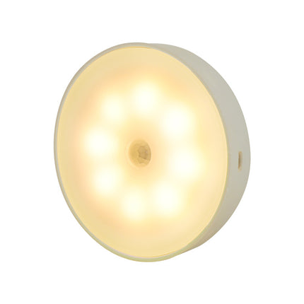 USB Rechargeable Motion Sensor Round LED Puck Light for Kitchen Cabinets