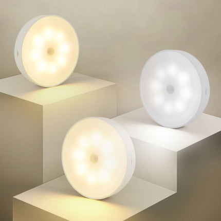 USB Rechargeable Motion Sensor Round LED Puck Light for Kitchen Cabinets