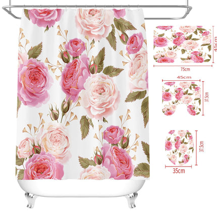 Floral Printed Waterproof Polyester Shower Curtain