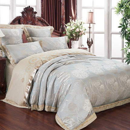 High Grade European Four Piece Satin Jacquard Bedding Pure Cotton Shee