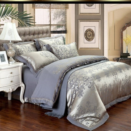 High Grade European Four Piece Satin Jacquard Bedding Pure Cotton Shee