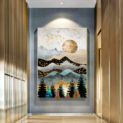 Modern Art Forest Sun Landscape Painting Canvas Painting Mural HD Inkj