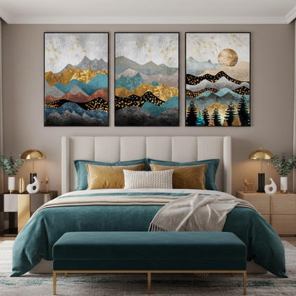 Modern Art Forest Sun Landscape Painting Canvas Painting Mural HD Inkj