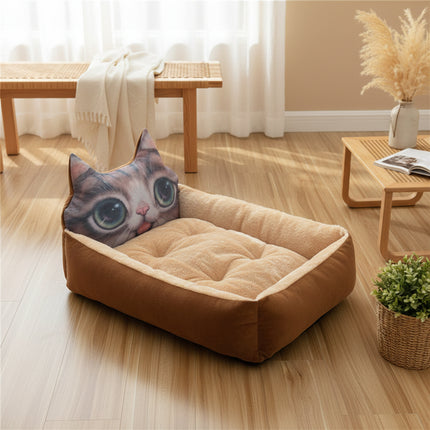 3D Animal Fleece Pet Bed — Cats & Dogs, S to XL