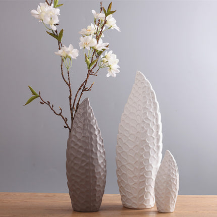Nordic Style Modern Creative Flower Vase White Porcelain Matte Finish Home Decor