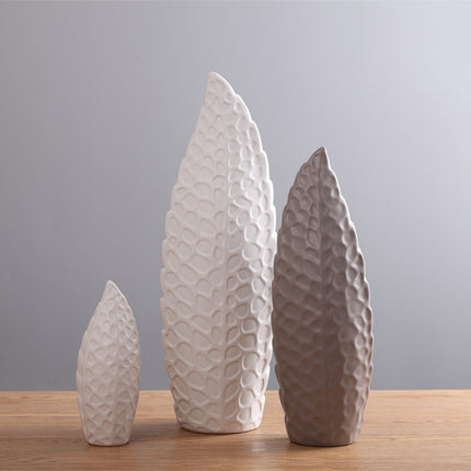 Nordic Style Modern Creative Flower Vase White Porcelain Matte Finish Home Decor