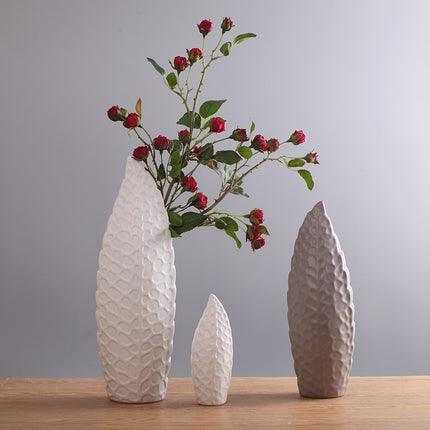 Nordic Style Modern Creative Flower Vase White Porcelain Matte Finish Home Decor