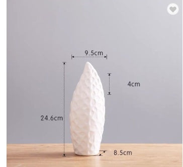 Nordic Style Modern Creative Flower Vase White Porcelain Matte Finish Home Decor