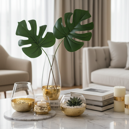 Honeycomb Glass Vase Transparent European Style Countertop Vase